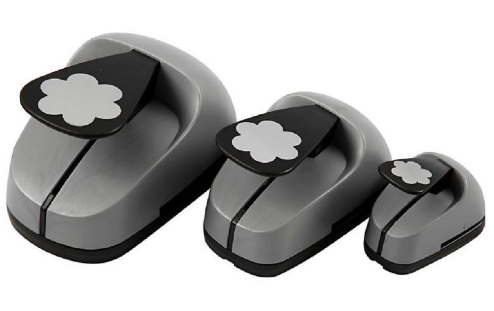 Creativ Company Perforatrice à motif Fleurs 3 pièces