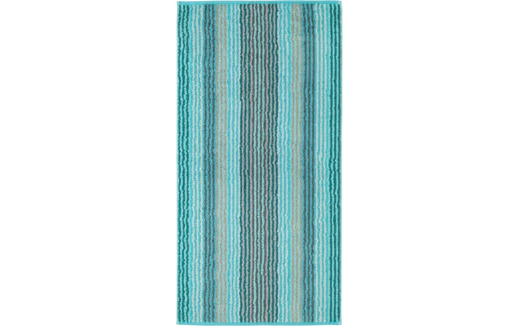Cawö Serviette Rayures uniques 50 x 100 cm, Turquoise
