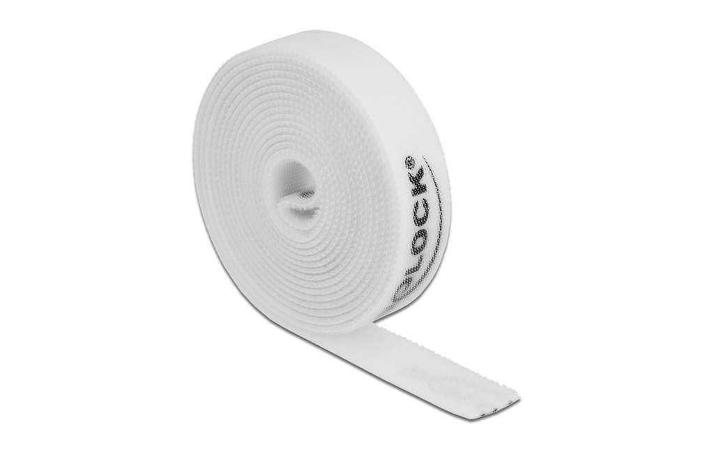 Delock Bande auto-agrippante 2 m x 15 mm blanc