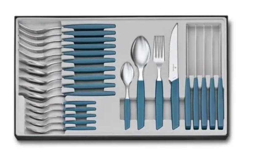Victorinox Kits de couverts Swiss Modern 24-parties, Bleu