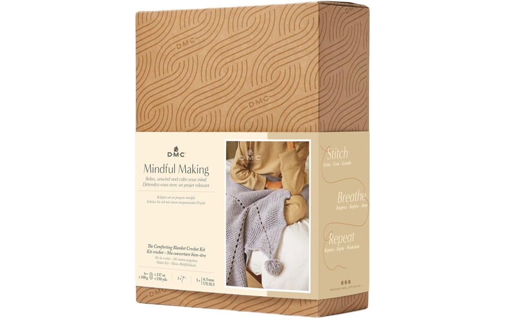 DMC Kit de crochet Mindful Making Couverture douillette, 90 x 90 cm