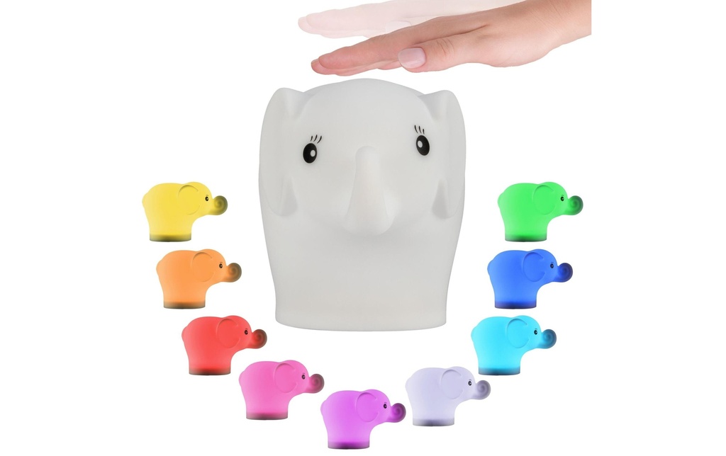 Pauleen Veilleuse Night Elephant, LED, USB, blanc
