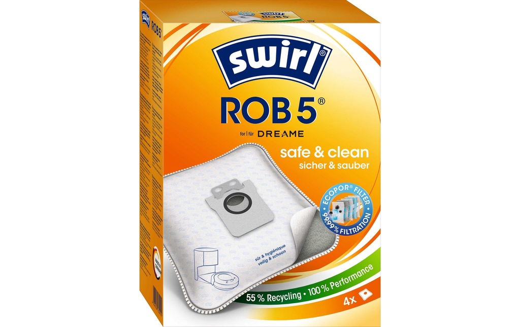 Swirl Sac filtrant pour aspirateur ROB 5 EcoPor 3 pièces