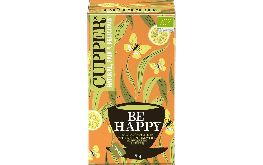 Cupper Sachet de thé Bio Be Happy Thé aux épices 20 x 2 g