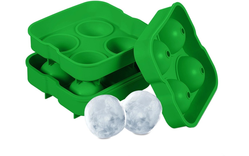 relaxdays Moule à glaçon Boule 2 pièces, Vert