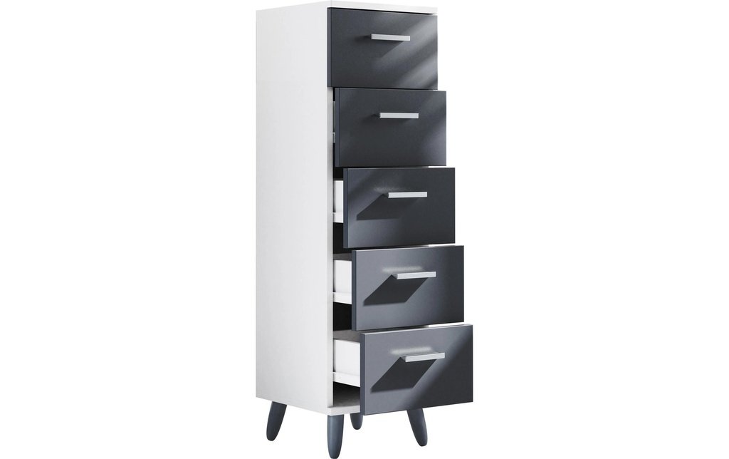 VCM Commode Landos M 30 x 100 cm,  Blanc/Anthracite