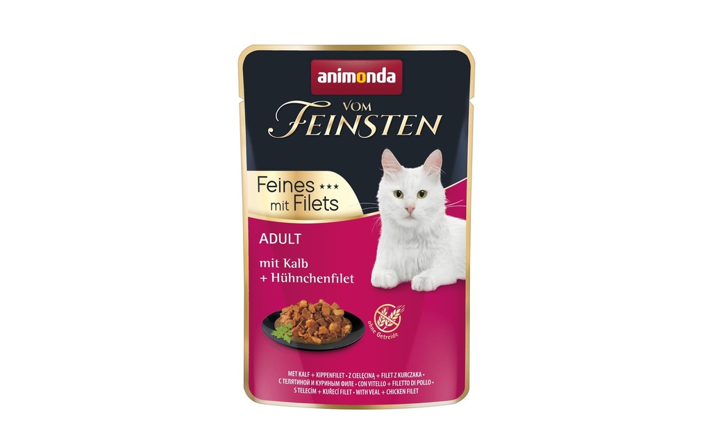 animonda Alimentation humide Vom Feinsten avec filet Veau & Poulet, 85 g