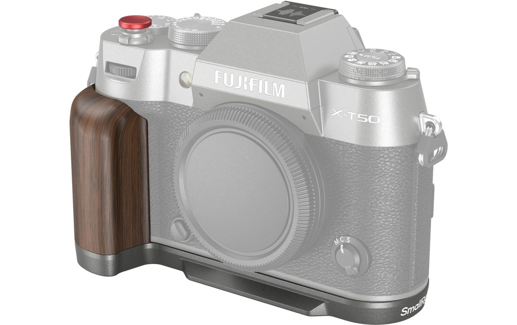Smallrig Angle en L Poignée en bois pour FUJIFILM X-T50 - charbon de bois-argent
