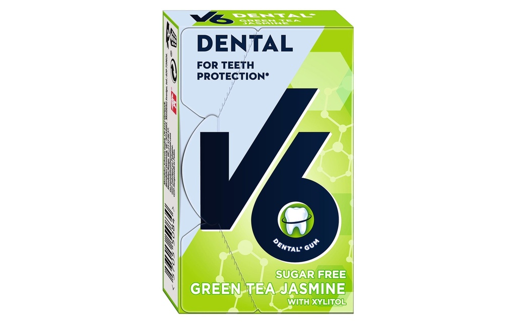V6 Chewing-gum Thé vert dentaire Jasmin 24 g