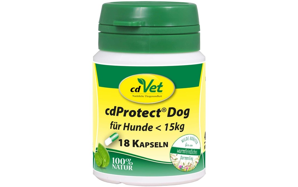 cdVet Supplément alimentaire pour chiens cdProtect Dog, < 15 kg, 18 gélules
