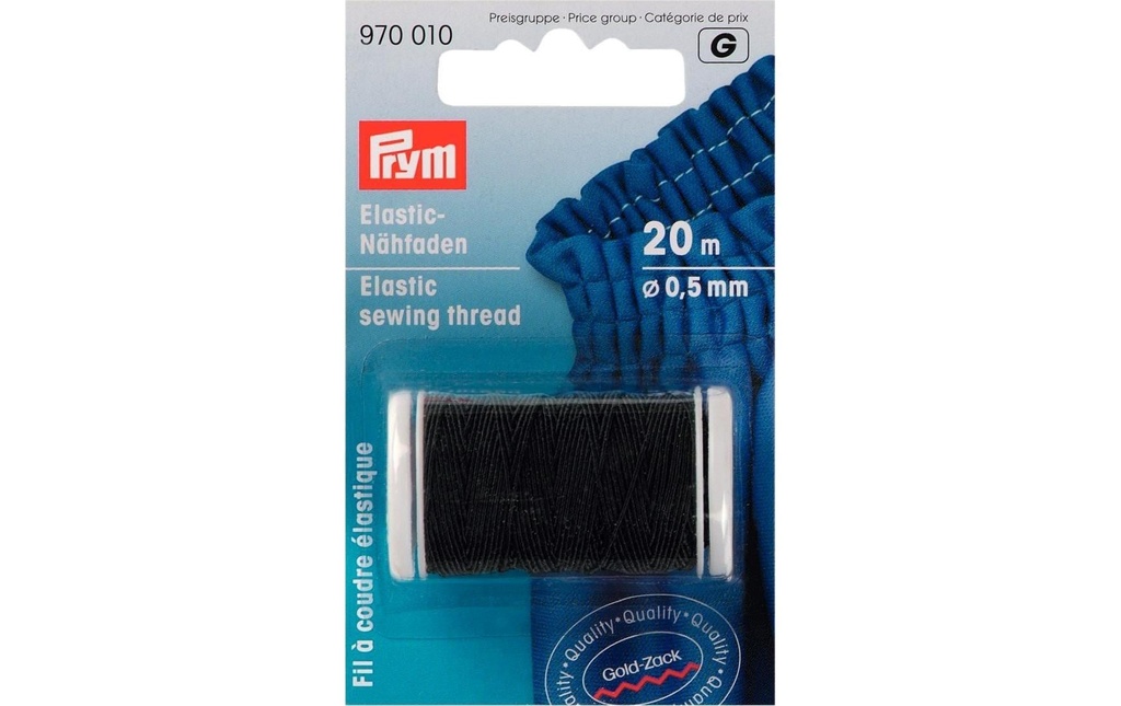 Prym Fil élastique 0.5 mm x 20 m noir