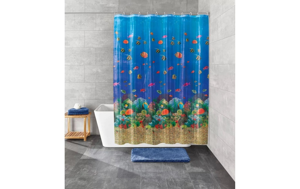 Kleine Wolke Rideau de douche Maldives 180 x 200 cm, Multicolore