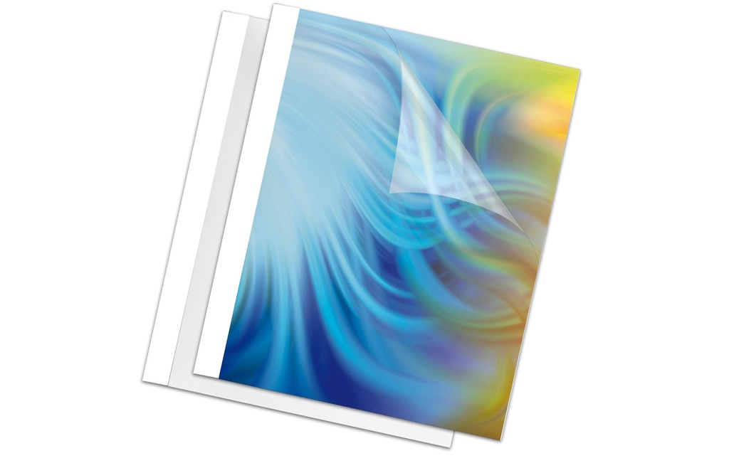 Fellowes Couverture de brochure Prestige pour 1 à 8 feuilles, 100 pièces, blanc