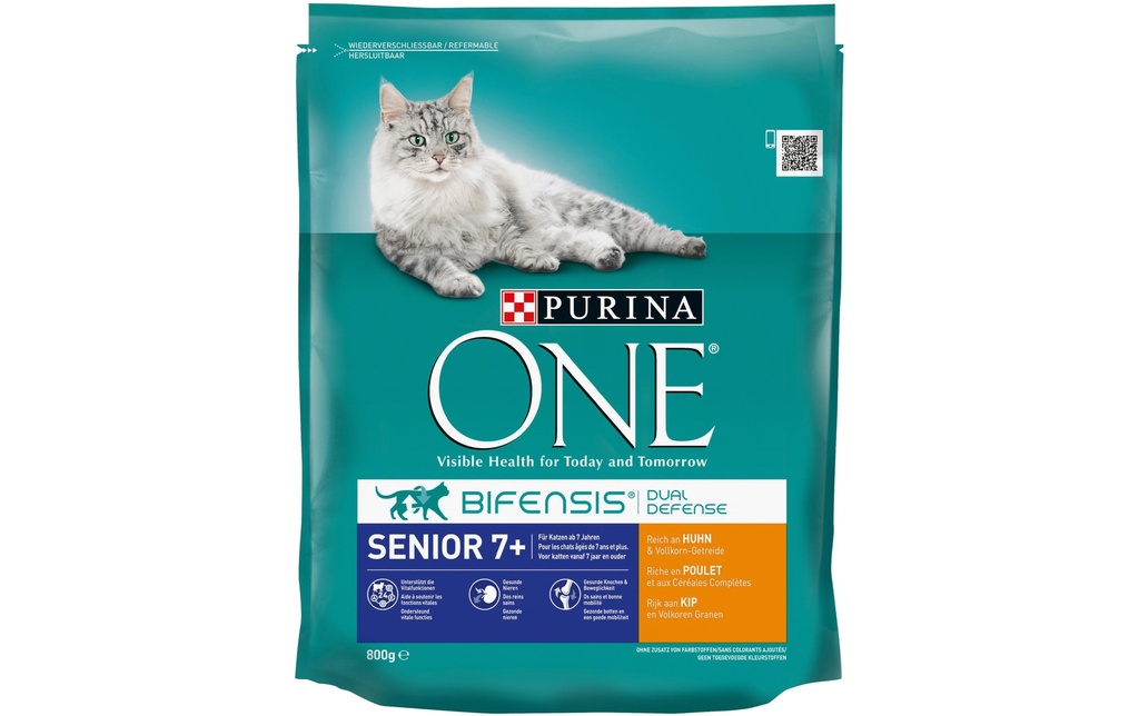 Purina ONE Alimentation sèche Senior Poulet et farine complète, 800 g