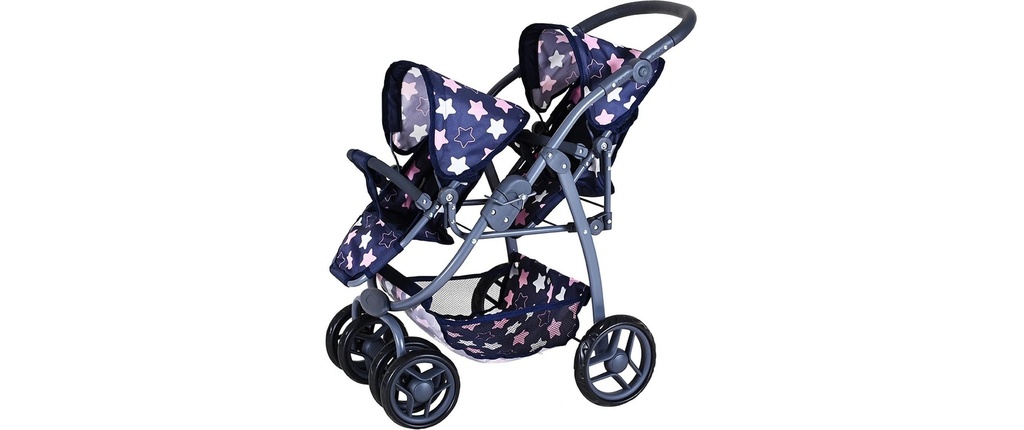Knorrtoys Poussette double pour poupées Milo Star Blue Pink