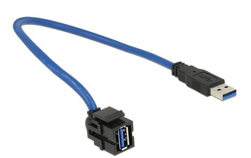 Delock Module Keystone USB3.0, 50 cm 250° coudé