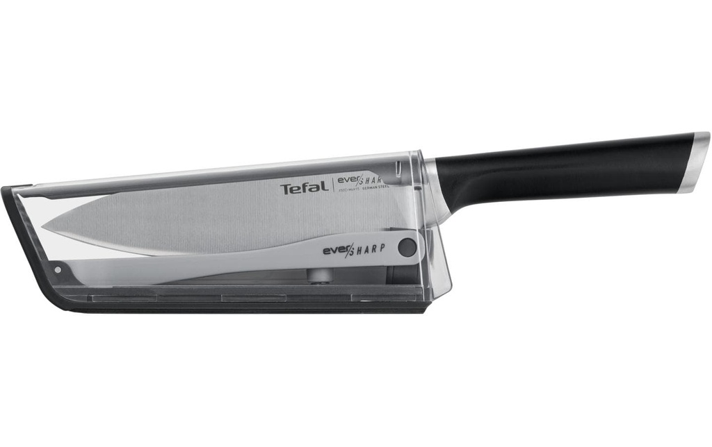 Tefal Couteau de chef Ever Sharp 16.5 cm, Noir