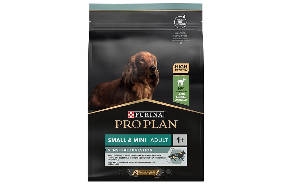 Purina Pro Plan Alimentation sèche S/Mini Adult Sensitive Digestion Agneau, 3 kg