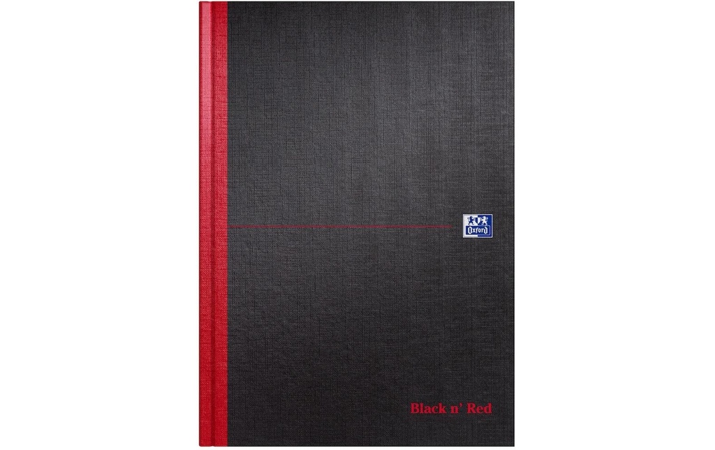 Oxford Bloc-notes A4, vierge, noir/rouge