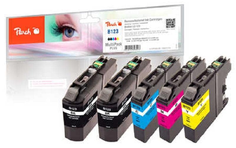 Peach Kits d’encre Brother LC-123 Multi-Pack-Plus BK/C/M/Y