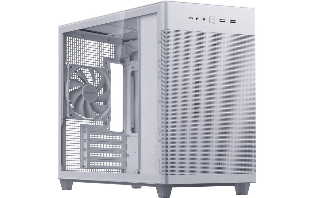 ASUS Boîtier d’ordinateur AP201 MicroATX TG Blanc