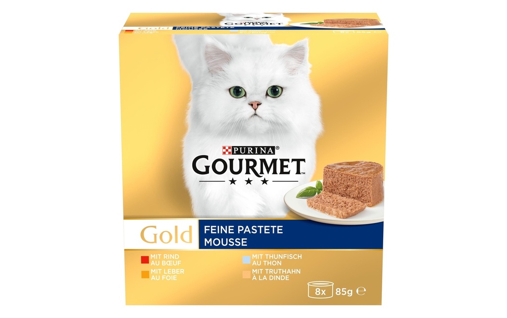 Purina Gourmet Alimentation humide Gourmet Gold Mousse, 8 x 85 g
