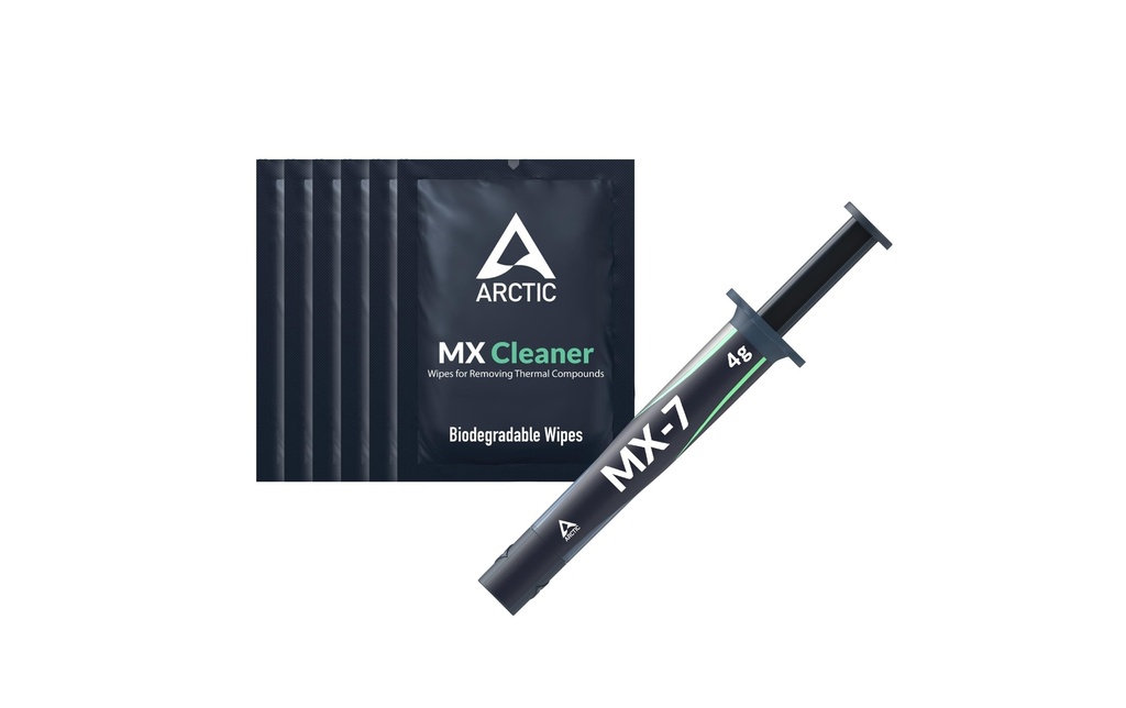 Arctic Cooling Pâte conductrice thermique MX-7 4 g, seringue y compris 6x détergent