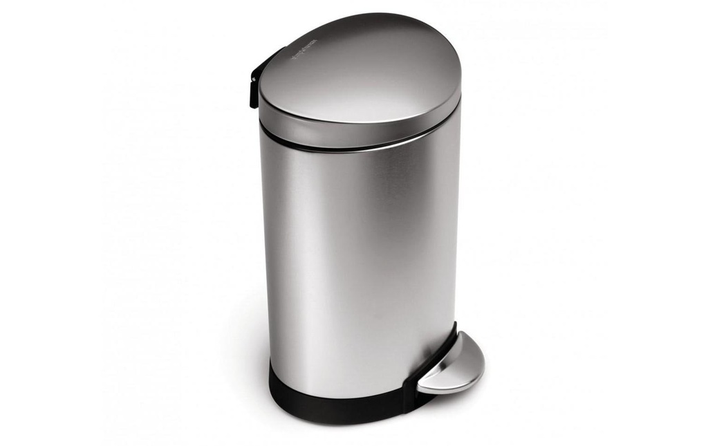 Simplehuman Poubelle à pédale CW1834CB 6 litres, argent, résistant aux empreintes digitales