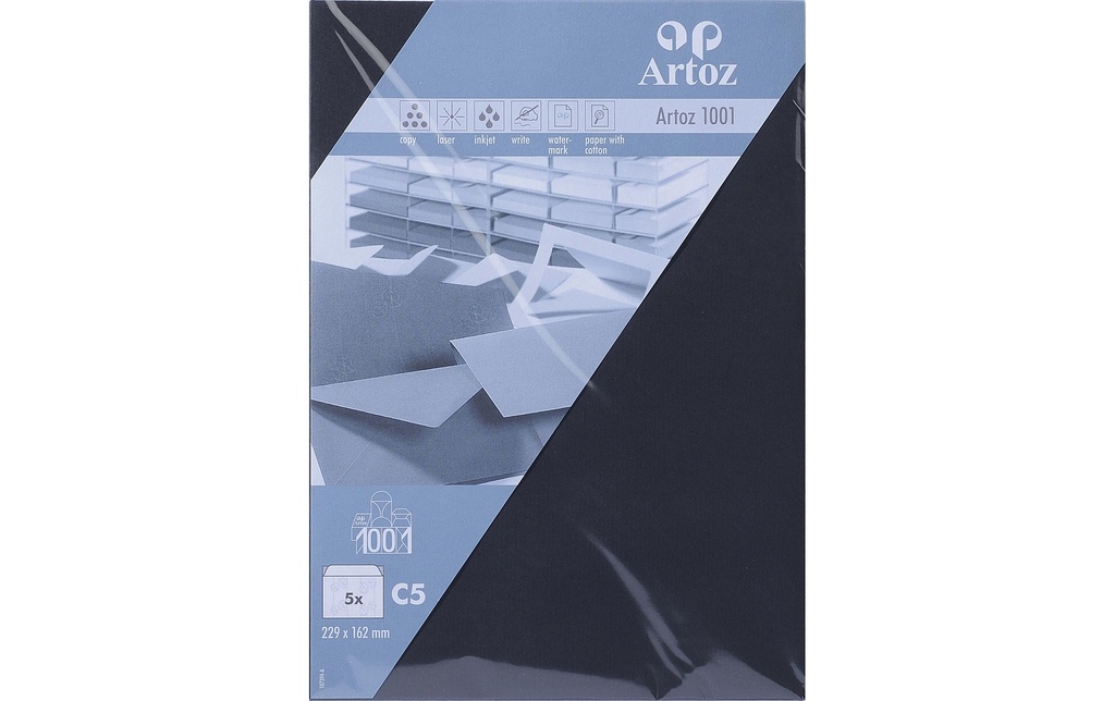 Artoz Enveloppe 1001, C5, 5 Pièce/s, Noir