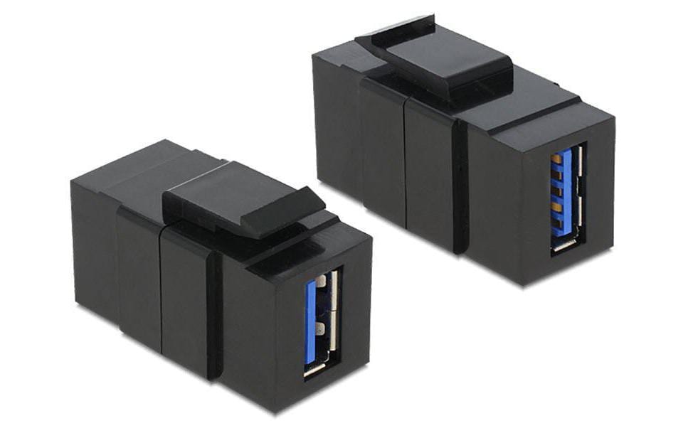 Delock Module Keystone USB 3.0, A – A, (f-f) Noir