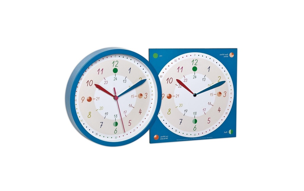 TFA Dostmann Horloge murale Tick & Tack avec horloge éducative Bleu