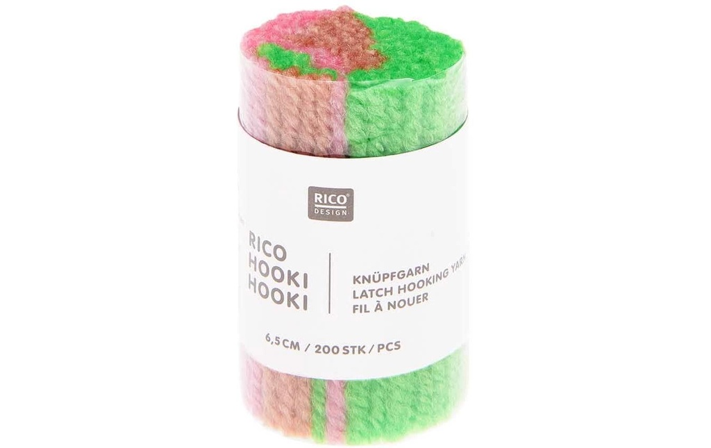 Rico Design Fil à nouer Hooki, marbré Vert fluo