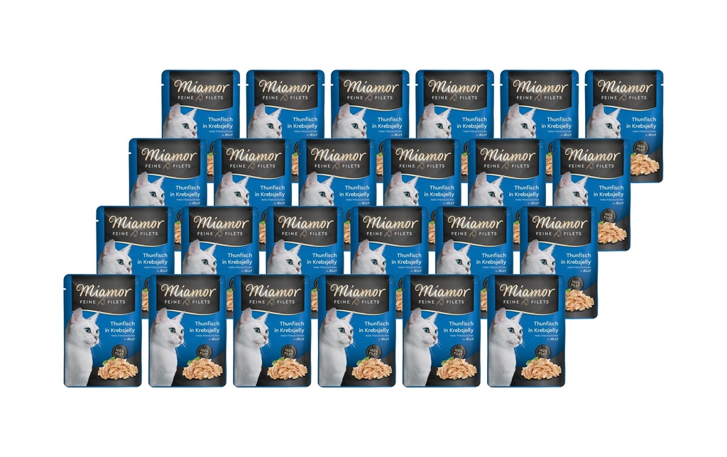 Miamor Alimentation humide Filets fins de thon en gelée d'écrevisses, 24 x 100 g
