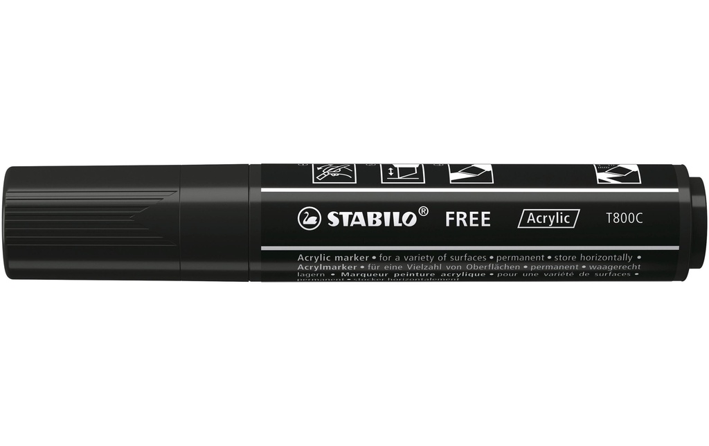 STABILO Marqueur acrylique Free Acrylic T800C Noir