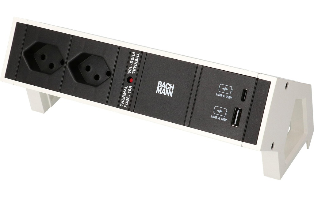 Bachmann Bloc multiprises de table DESK 2, 2x T13, 1x USB A/C