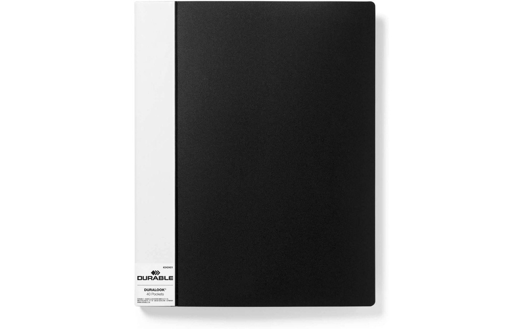 DURABLE Chemises de présentation Duralook A4 Noir, 40 enveloppes