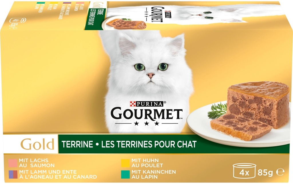 Purina Gourmet Alimentation humide Terrine en or 4 x 85 g