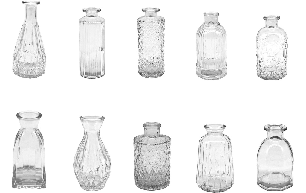 relaxdays Ensemble de vases Transparent