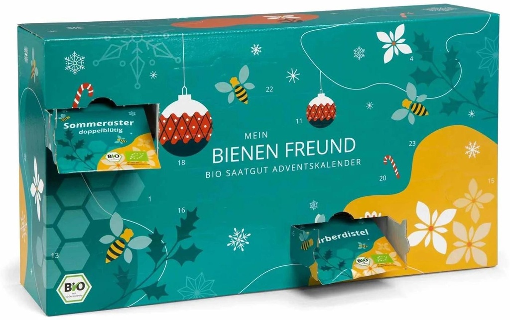 XMAS Calendrier de l'avent pour les semences L'ami des abeilles 24 pièces
