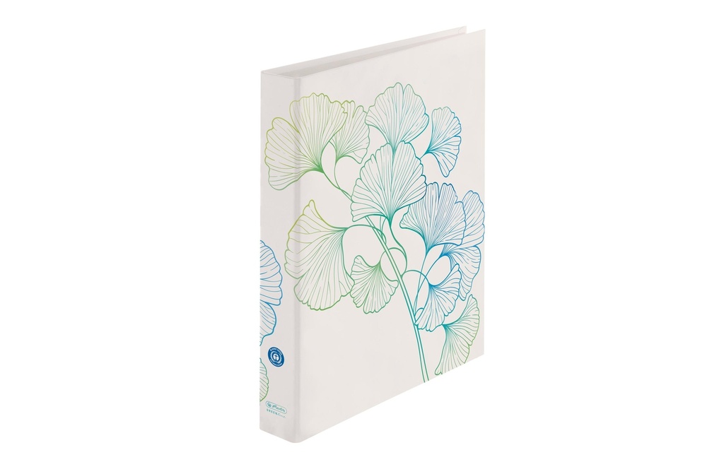 Herlitz Classeur à anneaux MaX GREENline Ginkgo 2.5 cm, Bleu/Vert/Blanc
