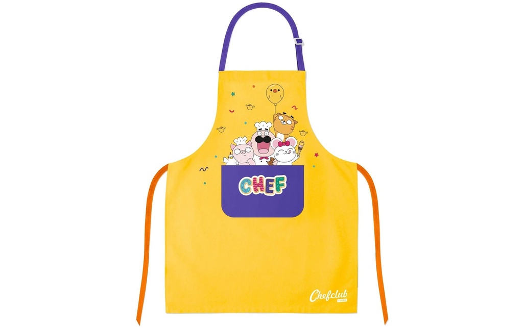 Chefclub Tablier de cuisine avec poche avant Jaune