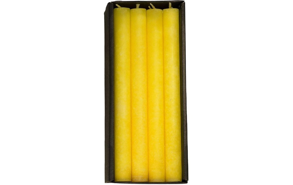Schulthess Kerzen Bougie droite Jaune citron 4 pièces, 24 x 2.2 cm