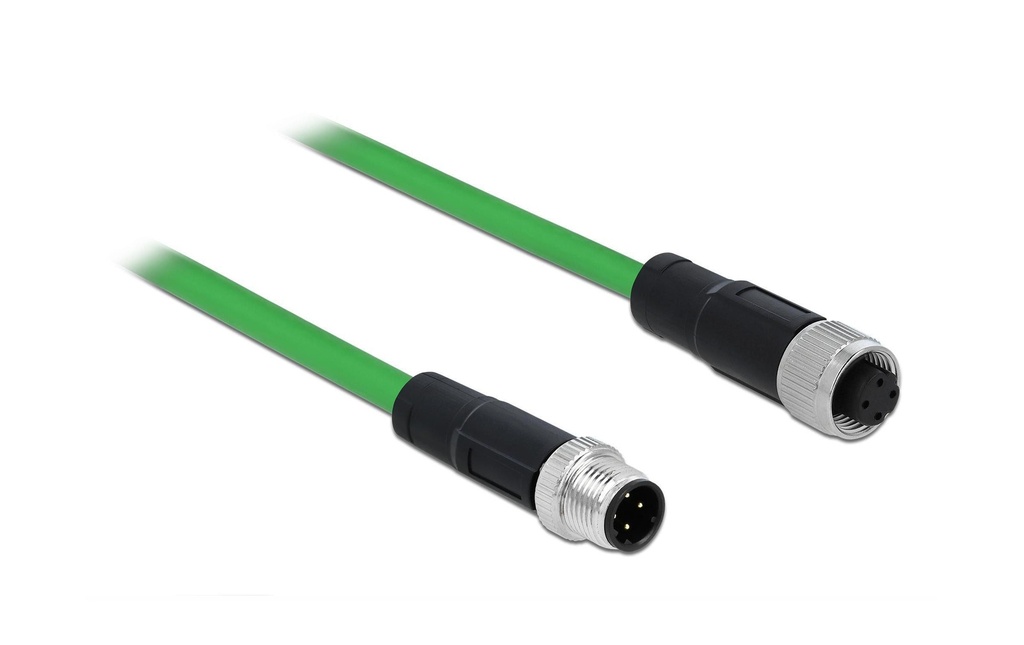 Delock Câble patch M12-M12 SF/UTP, 5 m, PROFINET 4 broches codage D