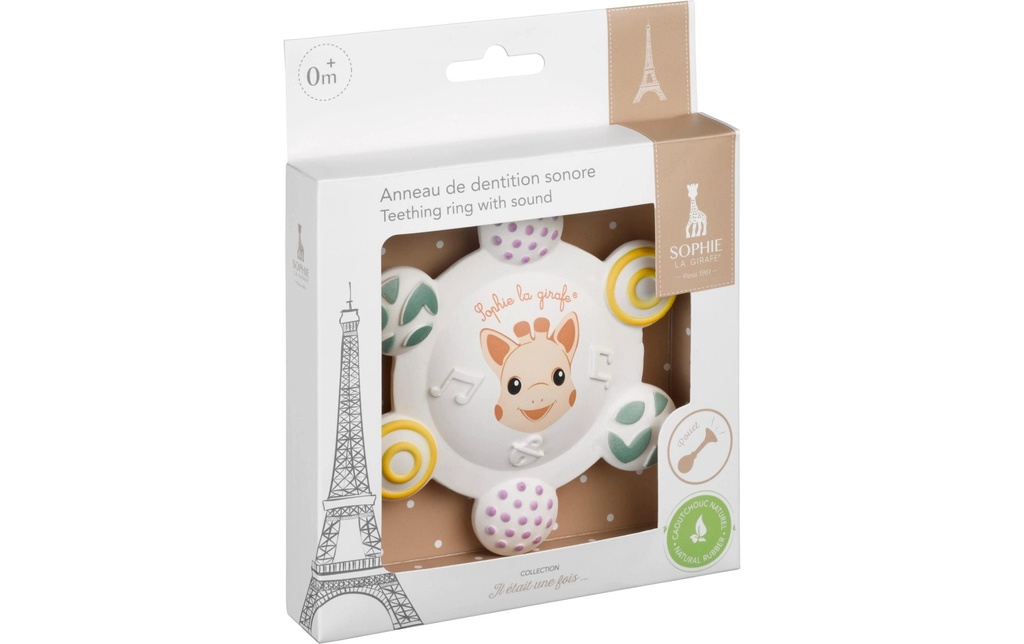 Sophie la girafe Anneau de dentition avec sons Son caoutchouc naturel multicolore