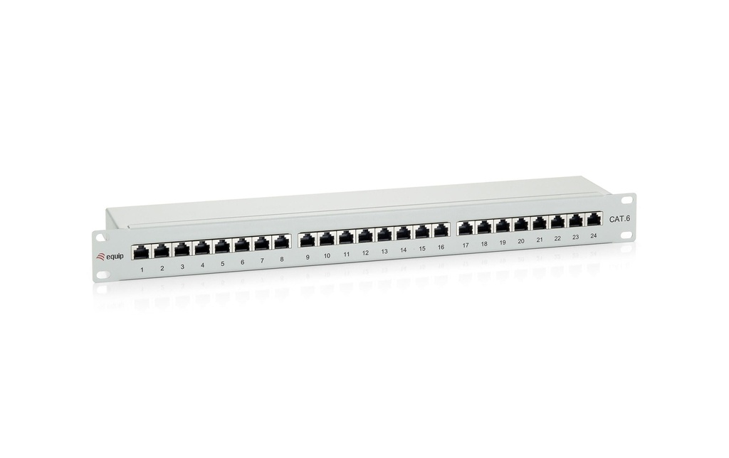 equip Panneau de brassage 24 ports Cat. 6 1U 19 blindé, LSA Rack 19