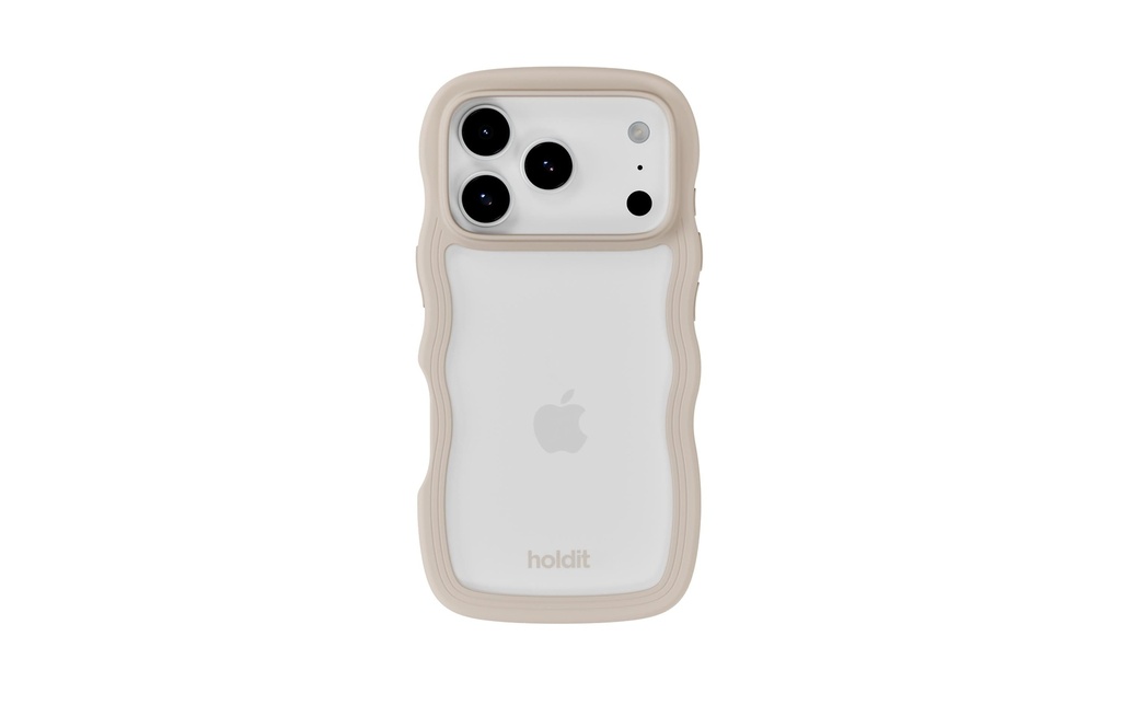 Holdit Coque arrière Wavy iPhone 17 Pro Transparent/Beige