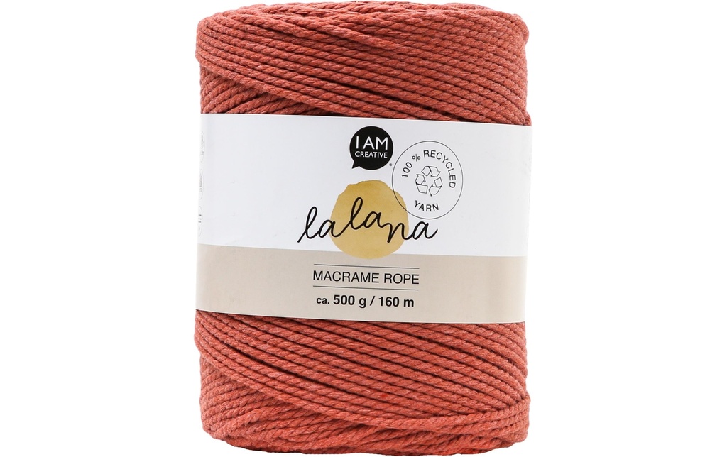 lalana Laine Macrame rope 2 mm, 500g, Rouille
