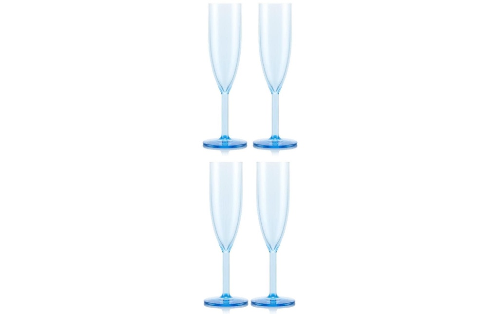 Bodum Flûte à champagne de plein air Oktett 120 ml, bleu, 4 pièces