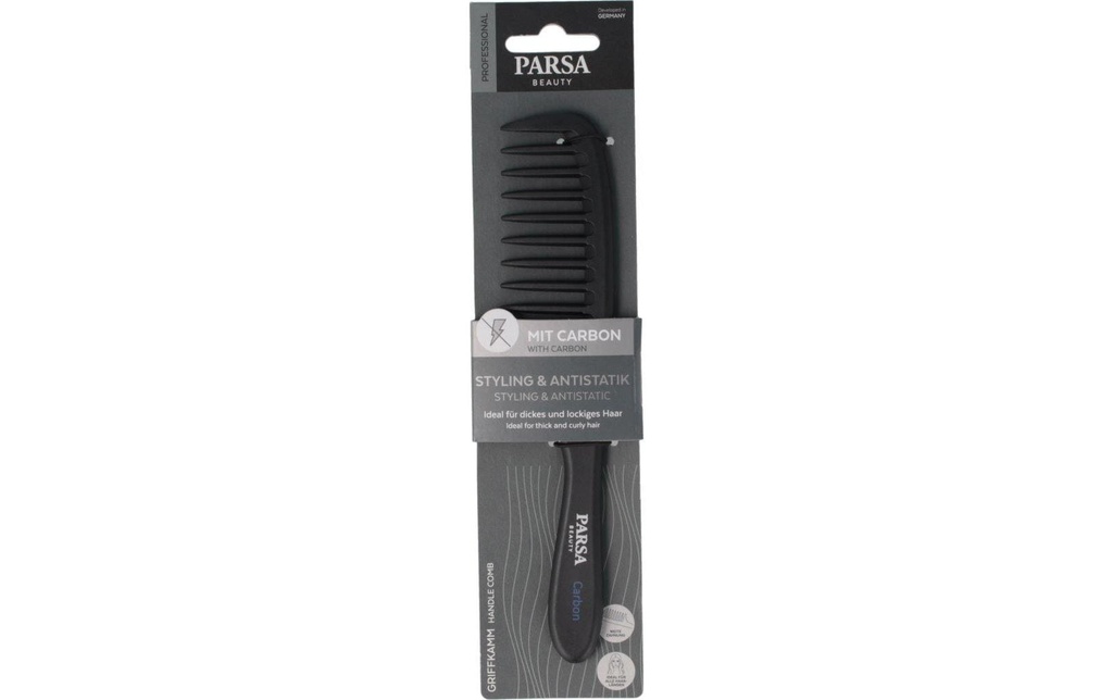 Parsa Beauty Peigne à manche professionnel Noir