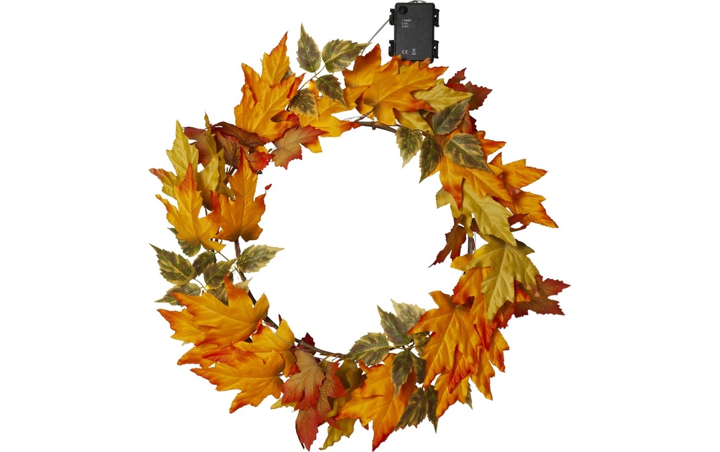 Star Trading Guirlande lumineuse Couronne d'automne, 30 LED, Ø 45 cm,